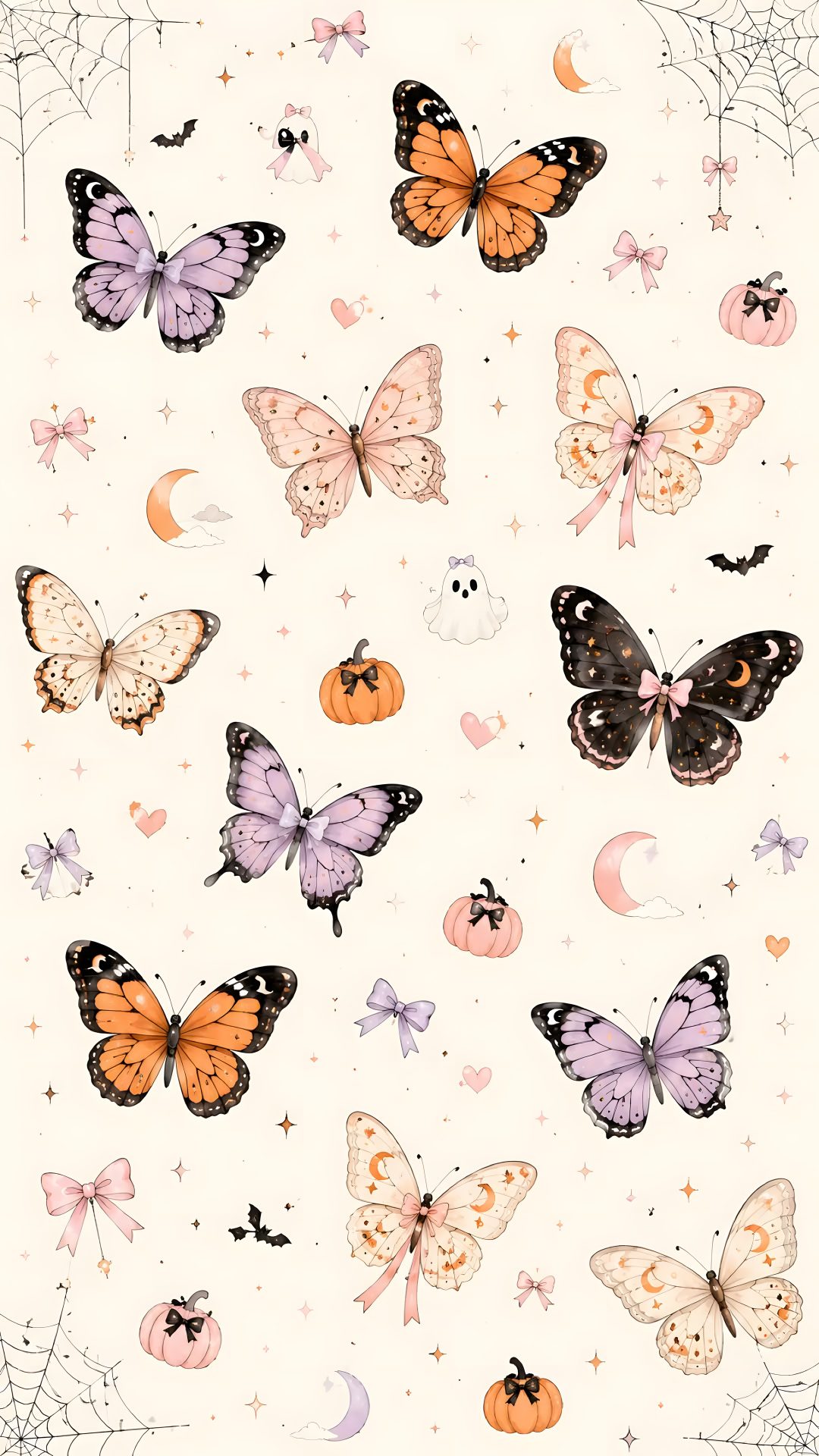 a bunch of butterflies flying through the air Pretty Halloween seashell