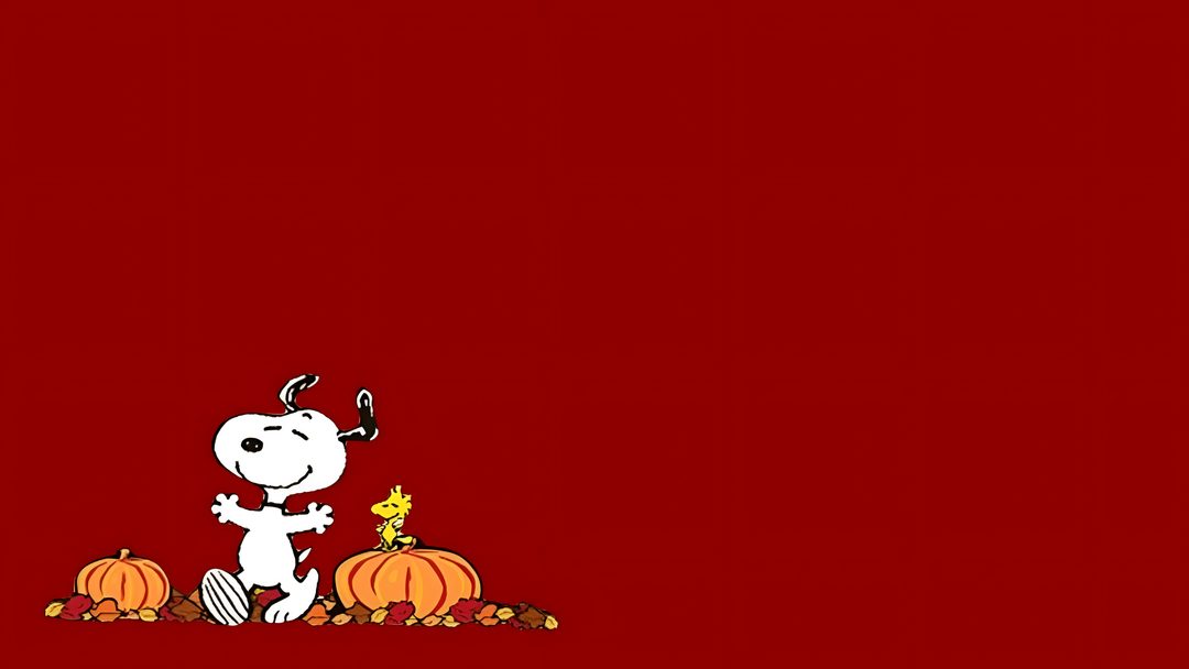 a red background with a cartoon dog and pumpkins Snoopy Halloween Macbook Snoopy, dark red