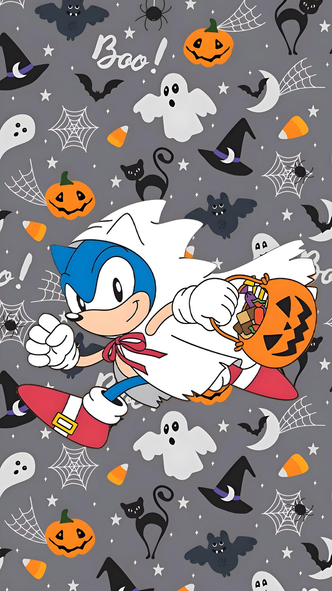 sonic the hedge halloween wallpaper with pumpkins and bats Halloween Sonic Halloween, gray