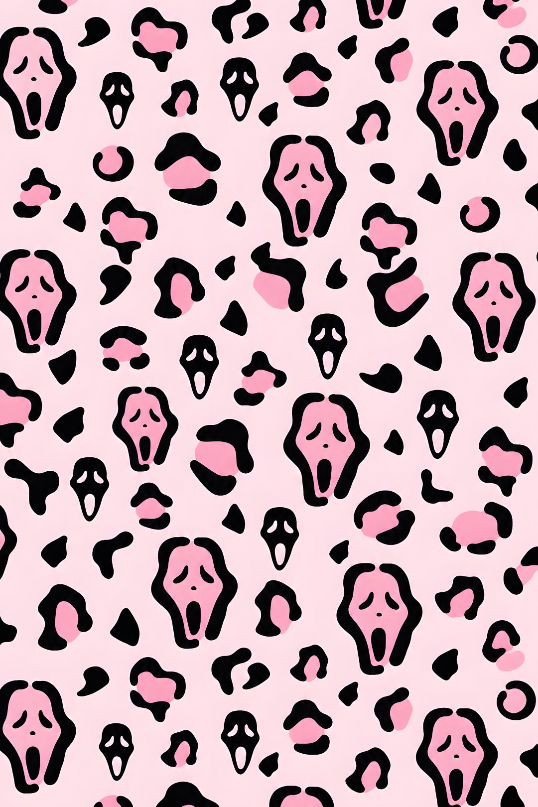 a pink and black animal print wallpaper Halloween Cheetah Print Halloween, misty rose