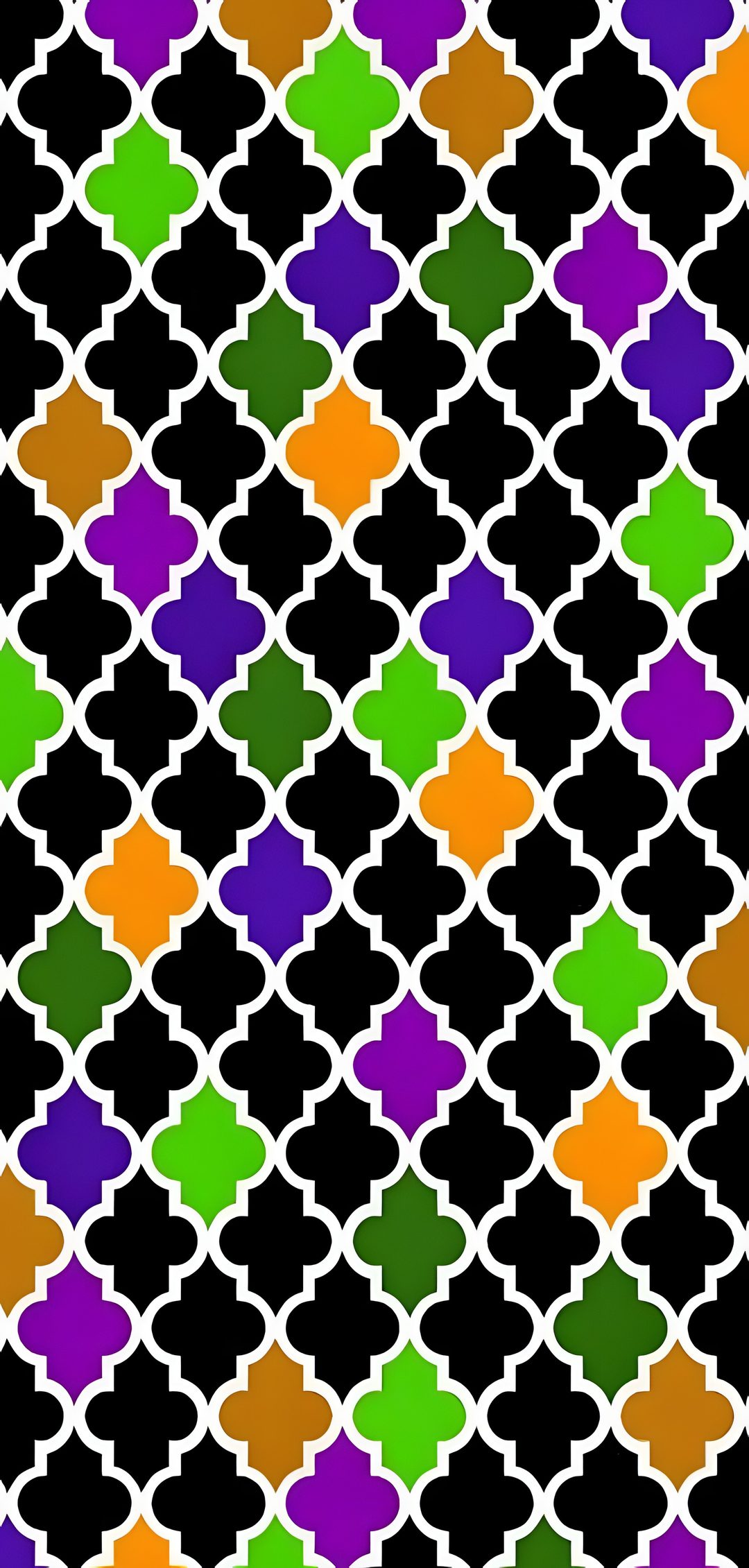 an abstract geometric pattern in black, green, orange and purple colors stock photo - 1307982 Halloween Trellis Ikat Custom black