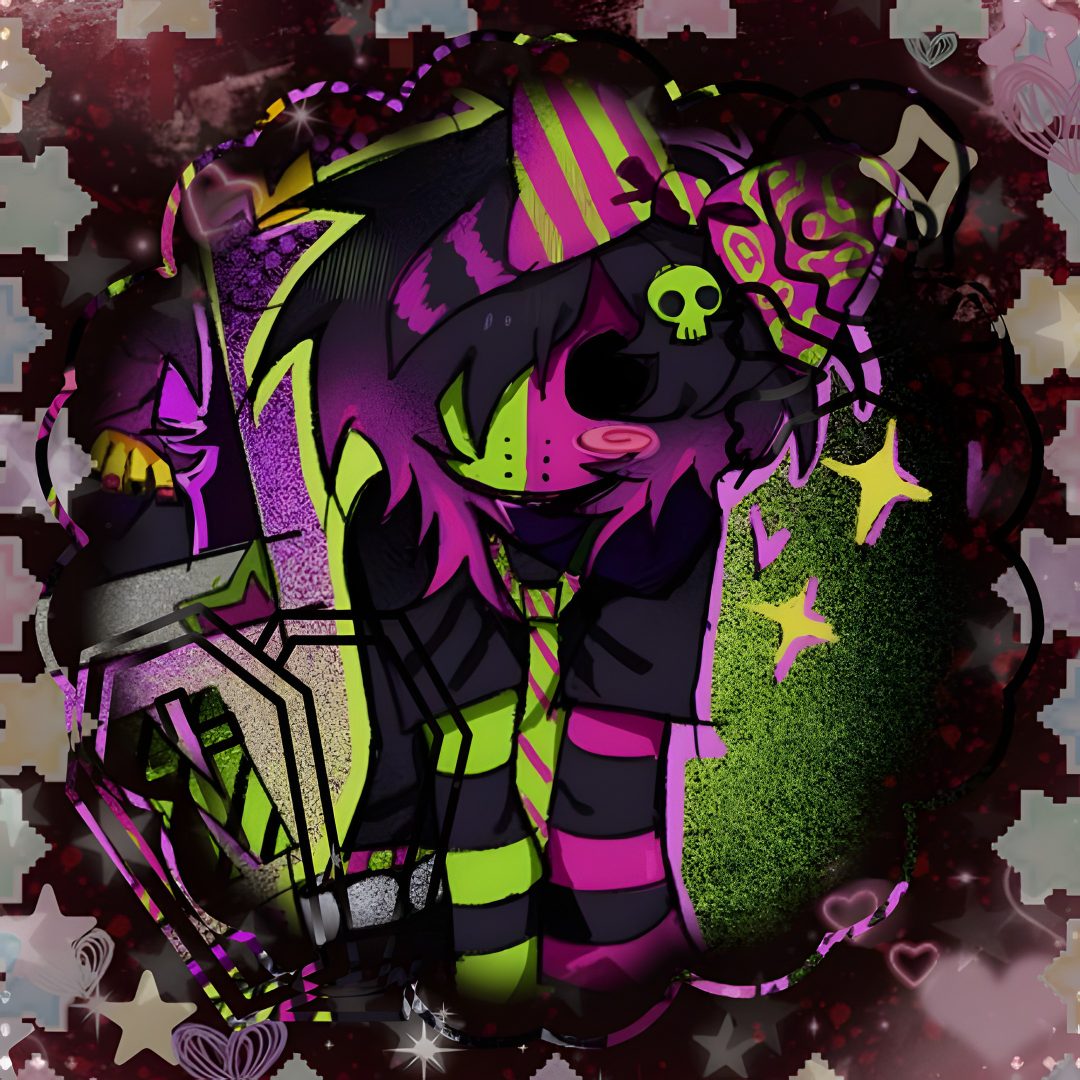 a digital painting of a cat with stars on it Scenecore Halloween dark slate gray