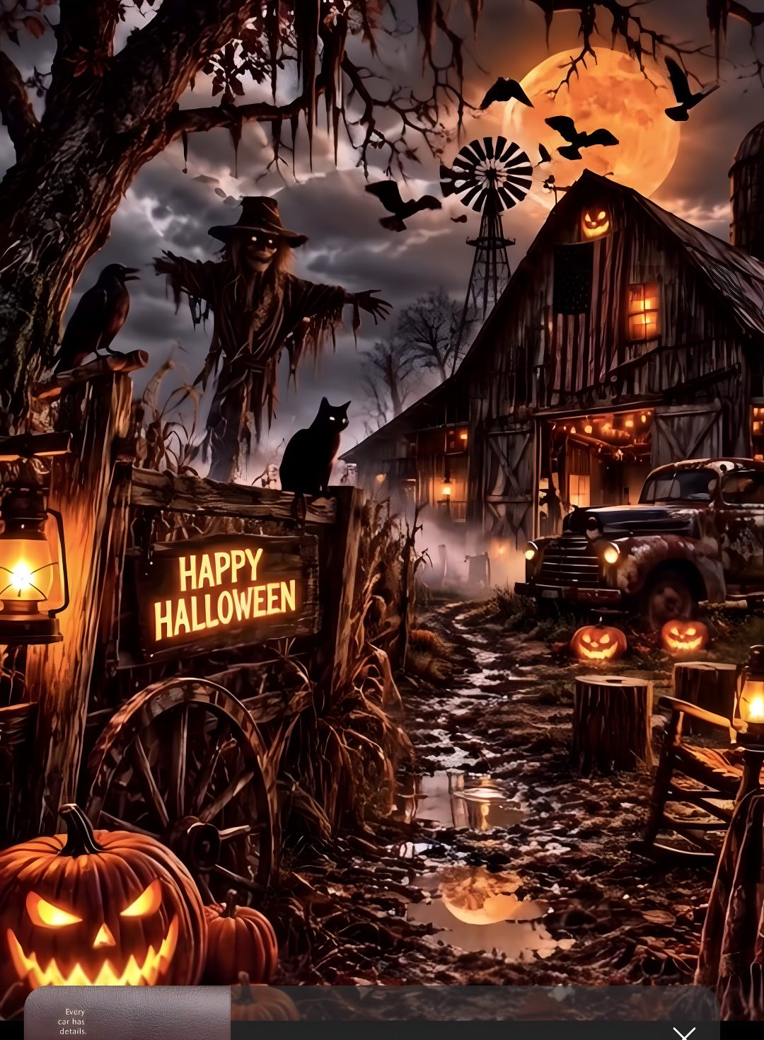 a halloween scene with pumpkins and jack o lantern Halloween Country dark slate gray