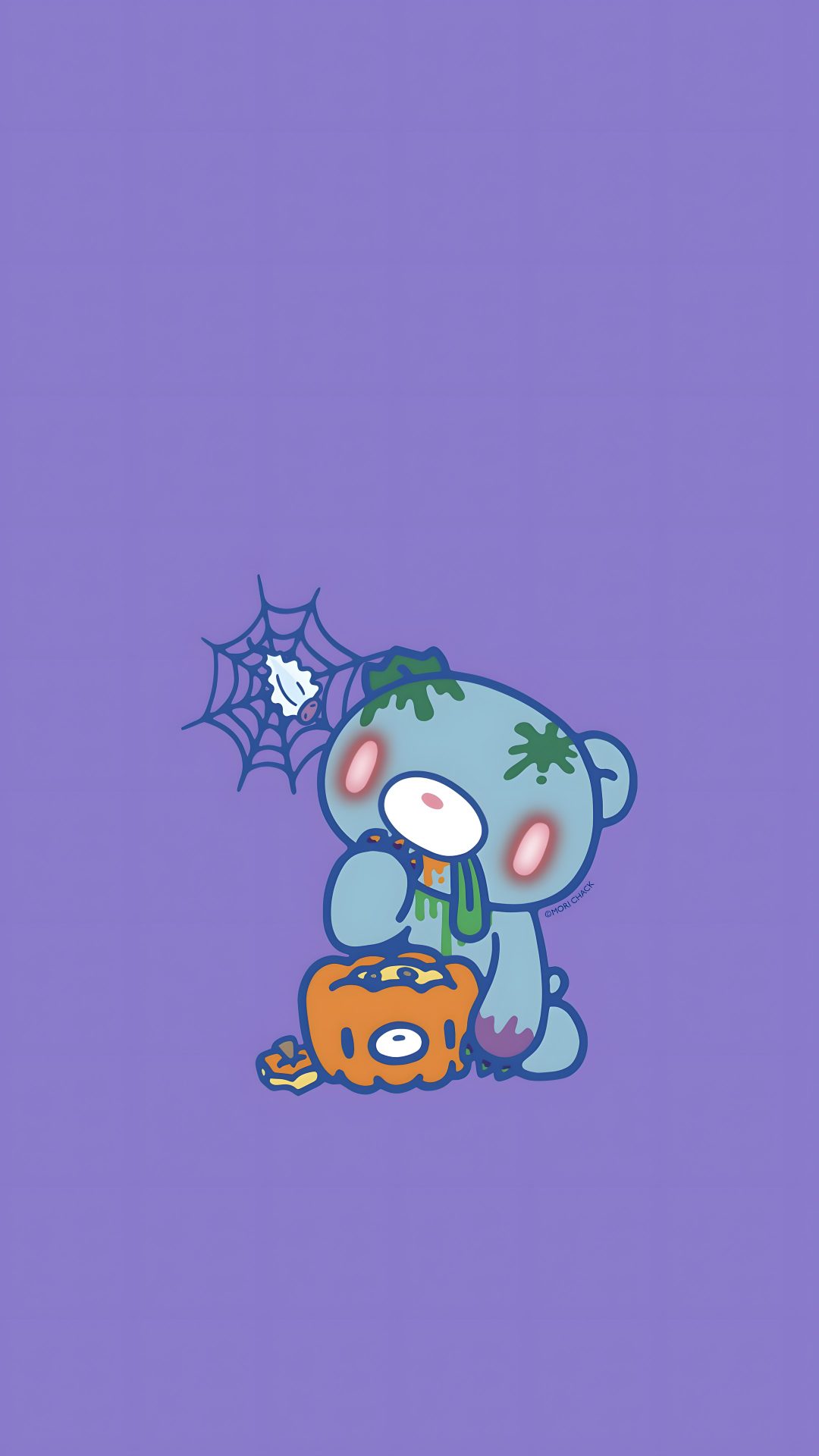 an image of a cartoon bear eating food Gloomy Bear Halloween Gloomy Bear, medium purple