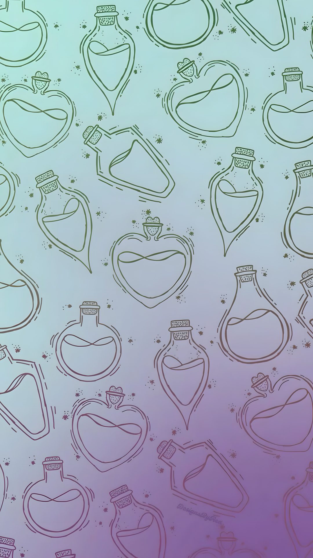 an image of various bottles on a purple and blue background Halloween Magic Potions Light Greysmall Phone Backgrounds, Phone, Pattern, silver