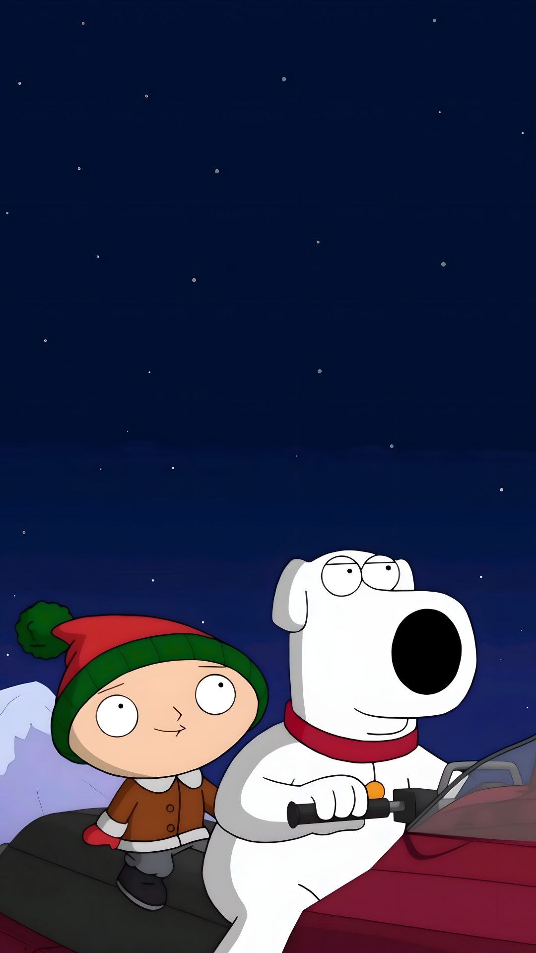 a cartoon character riding on the back of a red car next to a white dog Family Guy Halloween Family Guy, black