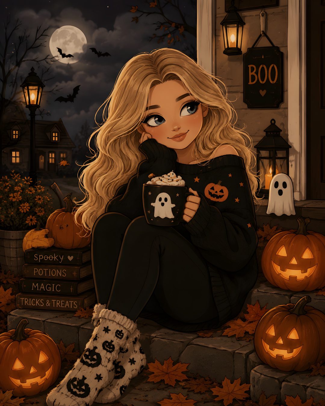 Aesthetic Halloween Girl black
