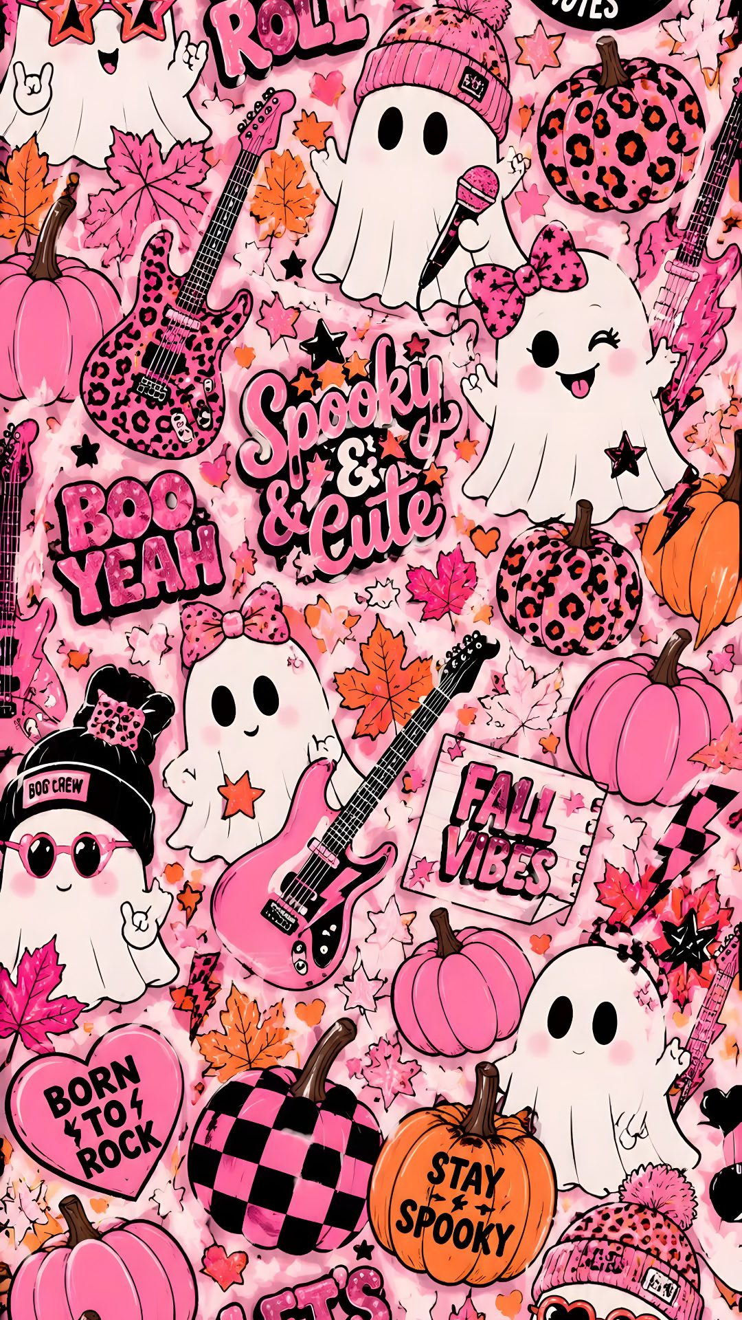Cute punk ghost screen saver Cute Cute Edgy Aesthetic Halloween hot pink