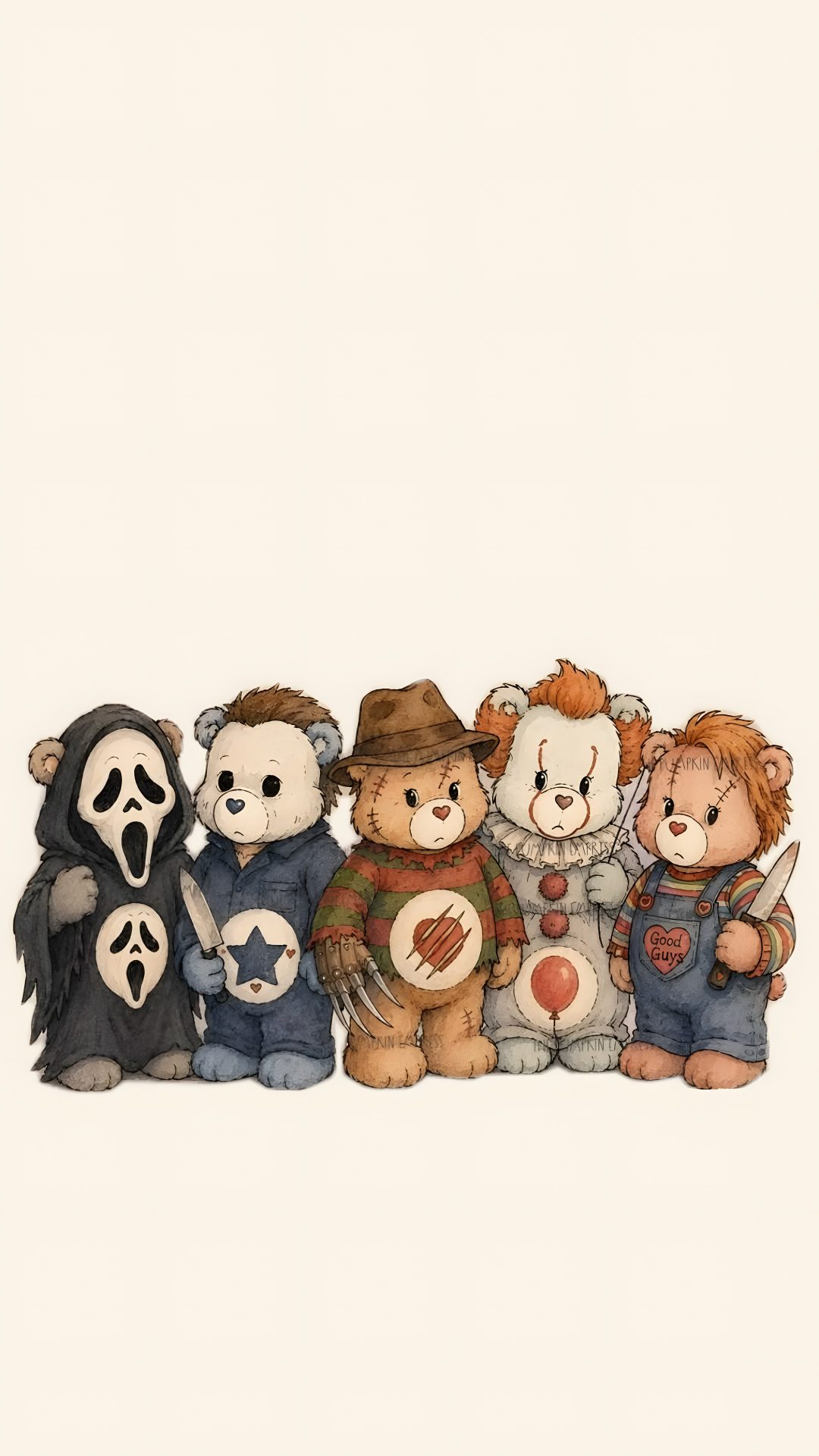 a group of teddy bears sitting next to each other Teddy Bear Halloween linen