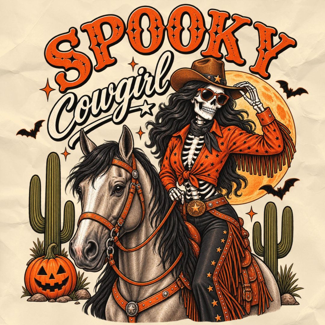 ๐ค **Spooky Cowgirl Halloween Digital Download** ๐ Saddle up for spooky season with this unique **Skeleton Cowgirl Western Design featuring a spooky cowgirl riding a horse with pumpkins, bats, cacti, and a glowing orange moon. Perfect for **Halloween T-shirts, Western shirts, cowgirl apparel, rodeo designs, horse lover gifts, tumblers, mugs, hoodies, stickers, sublimation, and print-on-demand projects.** ๐ค **Perfect for Cowgirls * Horse Lovers * Rodeo Fans * Western Lovers * Halloween Lovers ๐ฅ **DIGITAL DOWNLOAD ONLY -- No physical product will be shipped.** Create your own spooky Western creations with this bold **Halloween Cowgirl design ๐งก๐ค Halloween Cowgirl coral