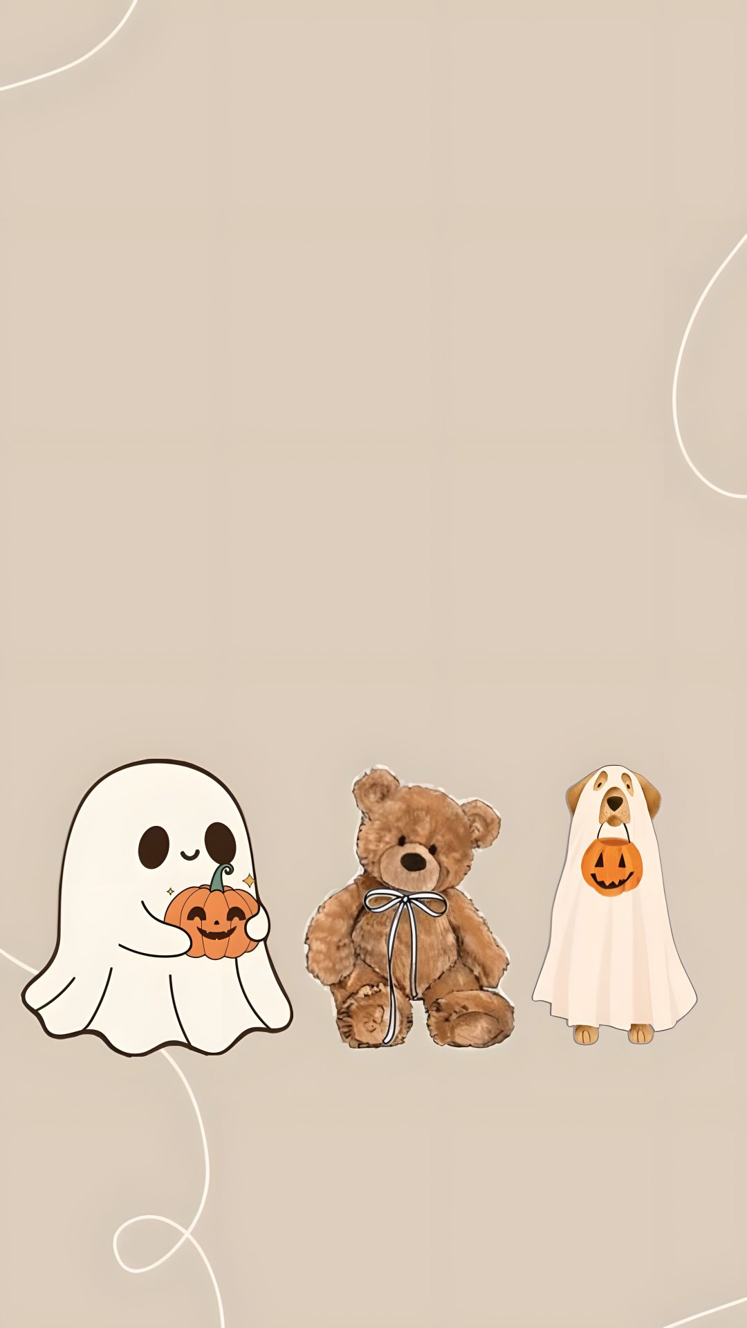 Teddy Bear Halloween light gray