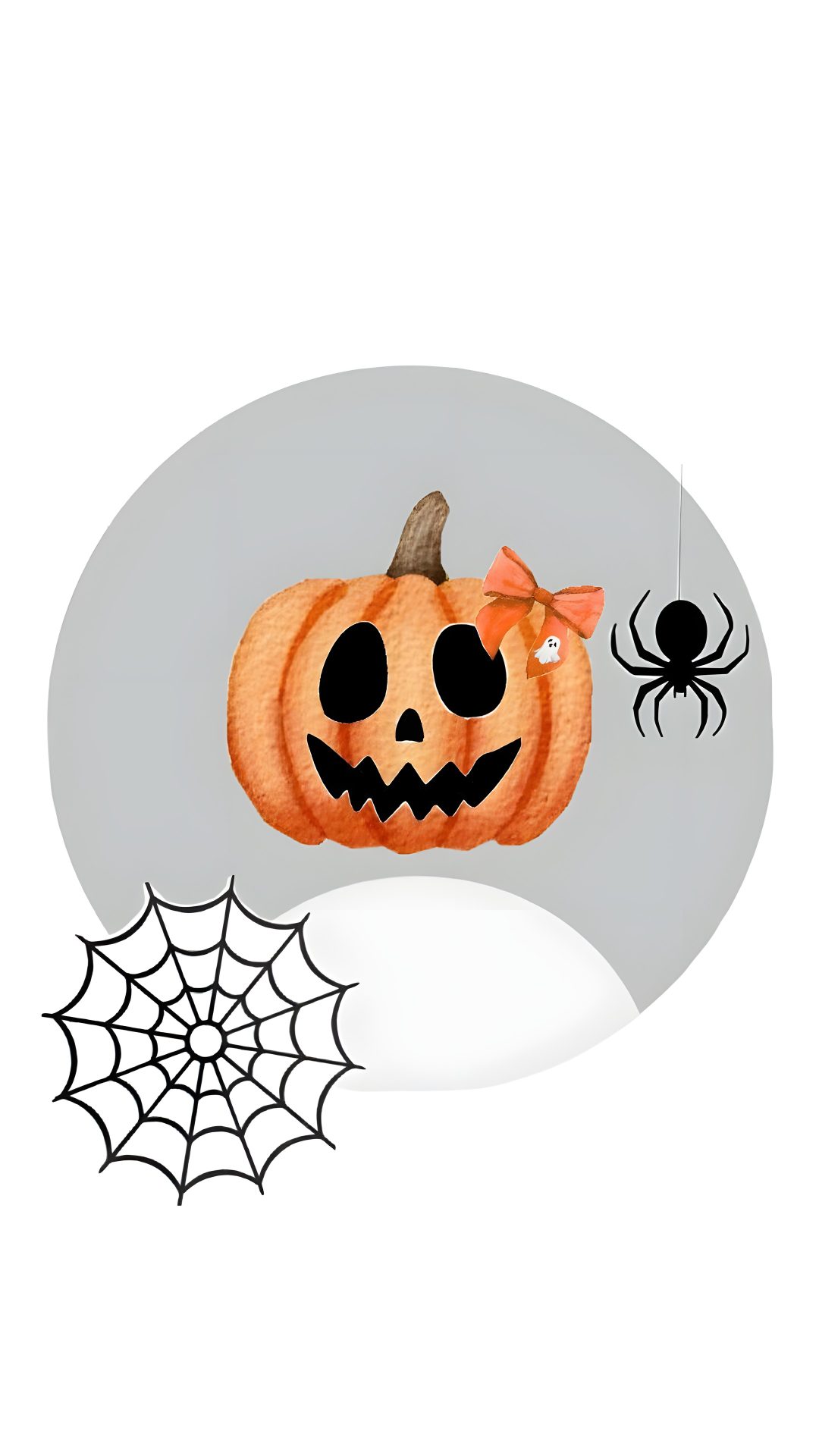 a halloween pumpkin with a spider hanging from it's side Halloween Profile Profile Picture, Halloween, Funny, white