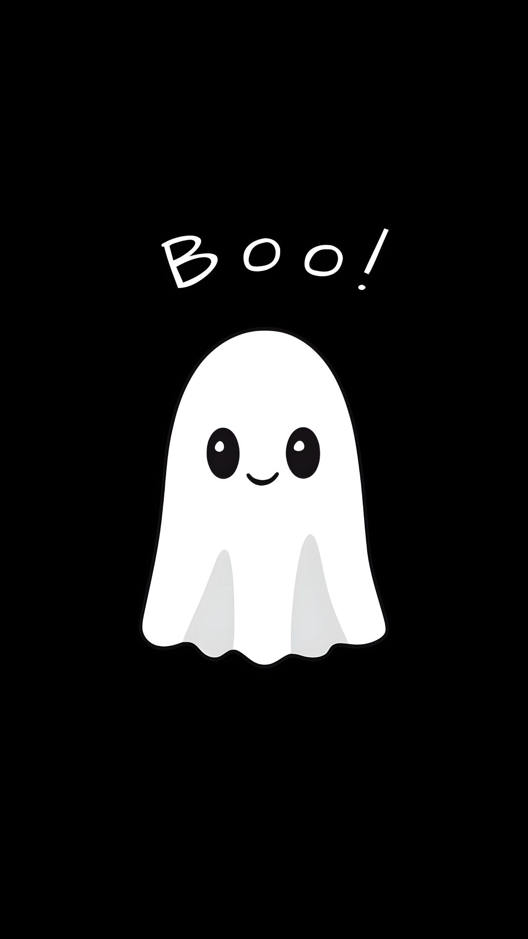 a ghost with the words boo written above it Black Iphone Halloween black