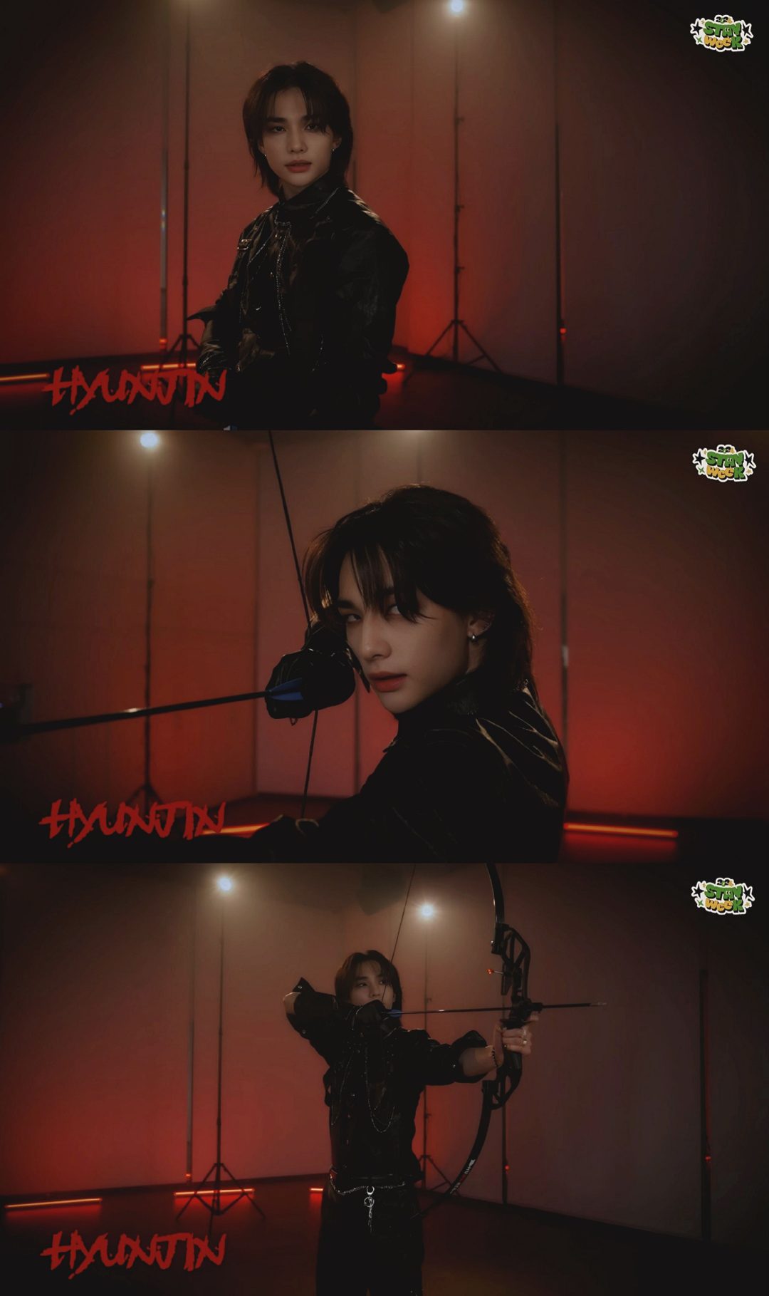an image of a woman holding a bow in her hands Hyunjin Halloween black