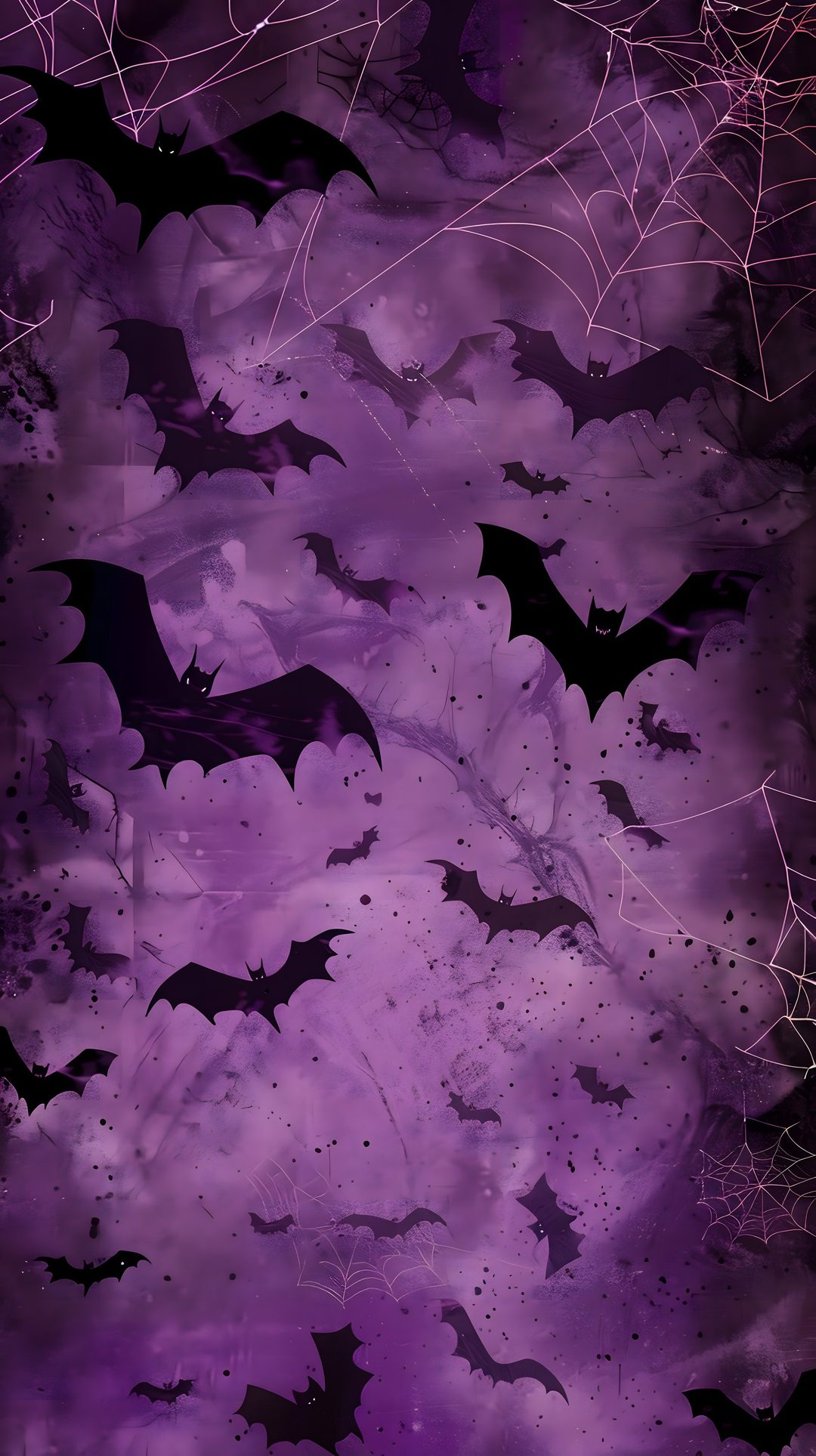 purple and black bat background with spider webs Halloween Purple Bat Purple Goth Background, Scenery, Purple Spooky Halloween Background, dark slate blue