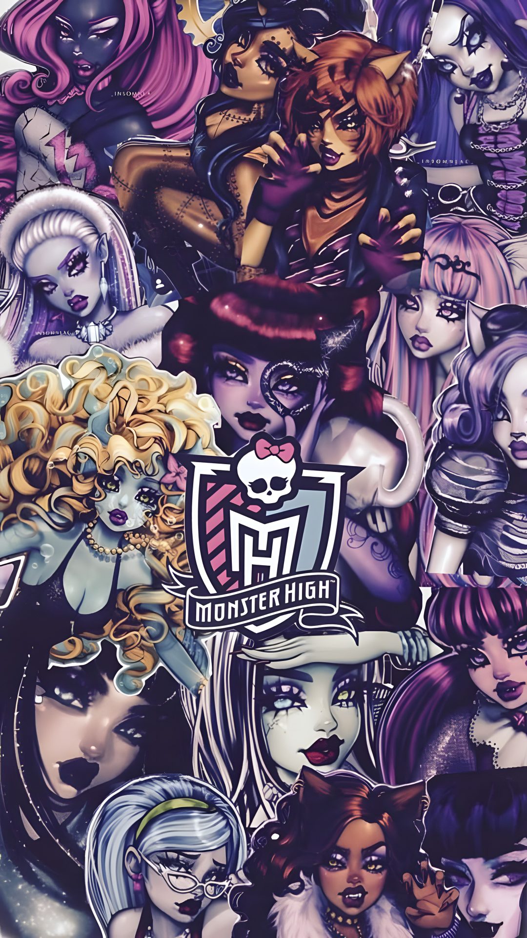 the cover to monster high, featuring many different characters and their name on it's back Monster High Halloween dim gray