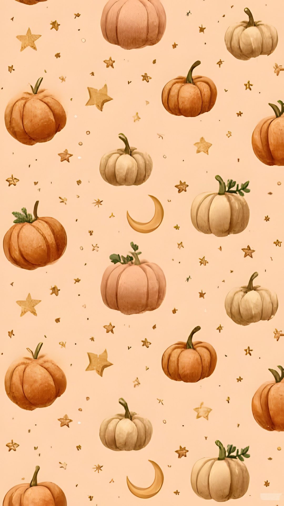 Halloween Pumpkins And Stars Scattered navajo white