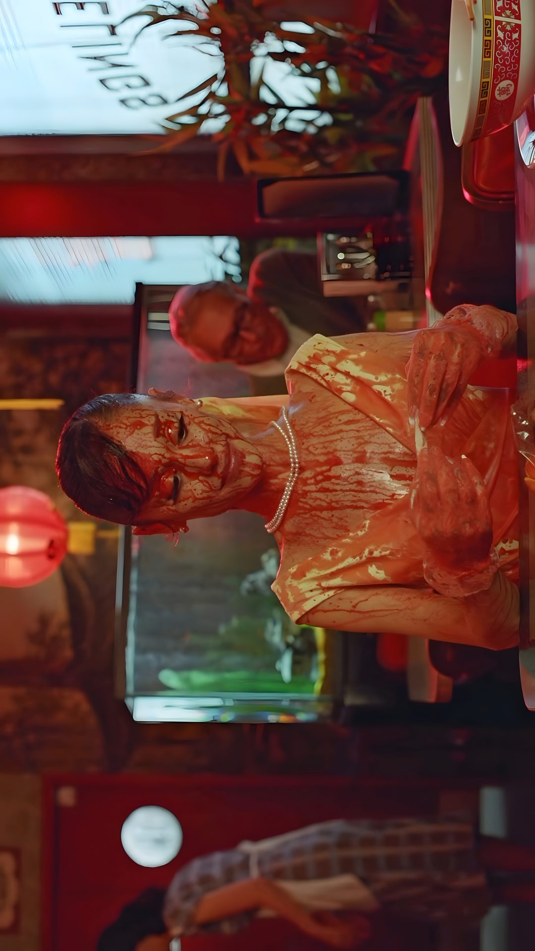 a statue of a woman in a red dress is shown through the glass window with other items behind it Ariana Grande Halloween Eternal Sunshine, Ariana Grande, Art Inspo, My Girl, maroon