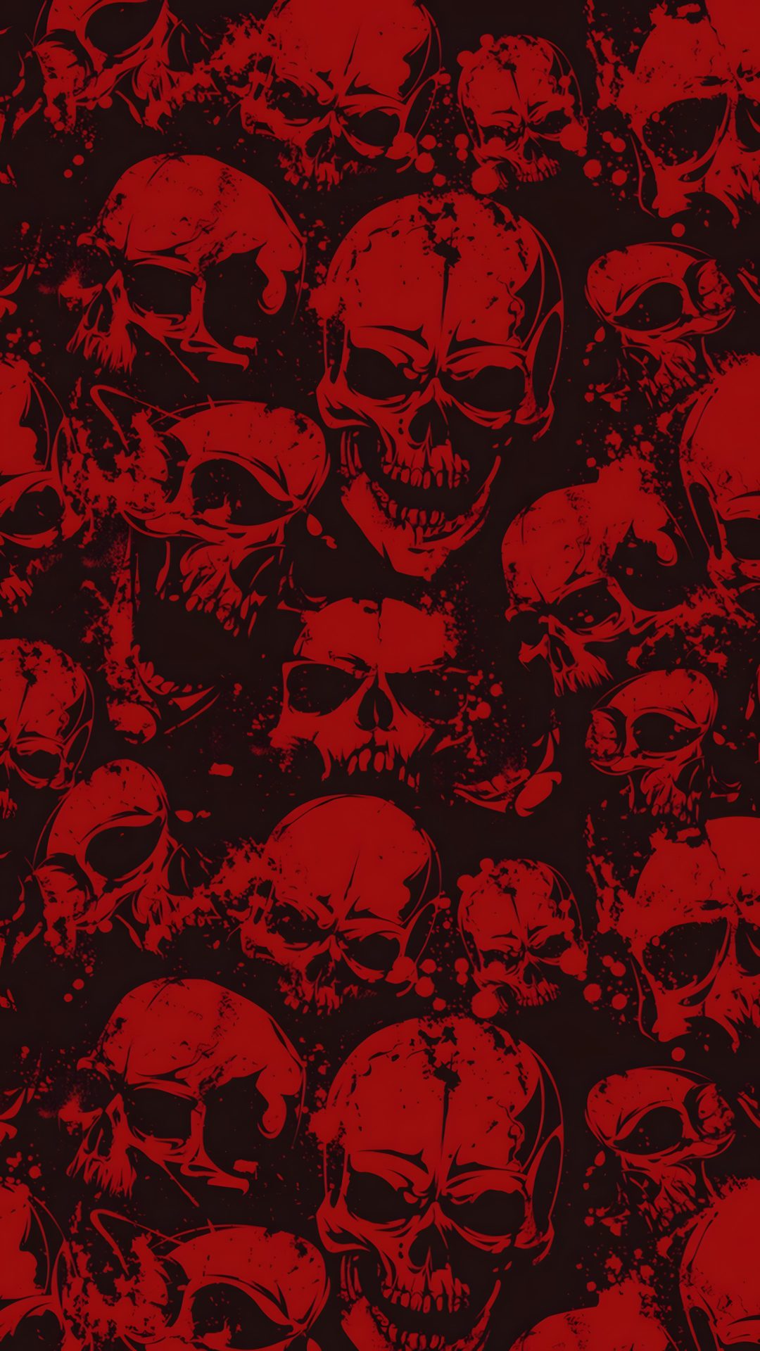 a lot of skulls that are red and black Halloween Red Skull black