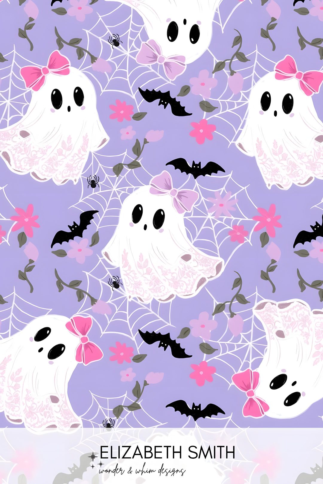 a purple background with bats and flowers on it Pink And Purple Halloween thistle
