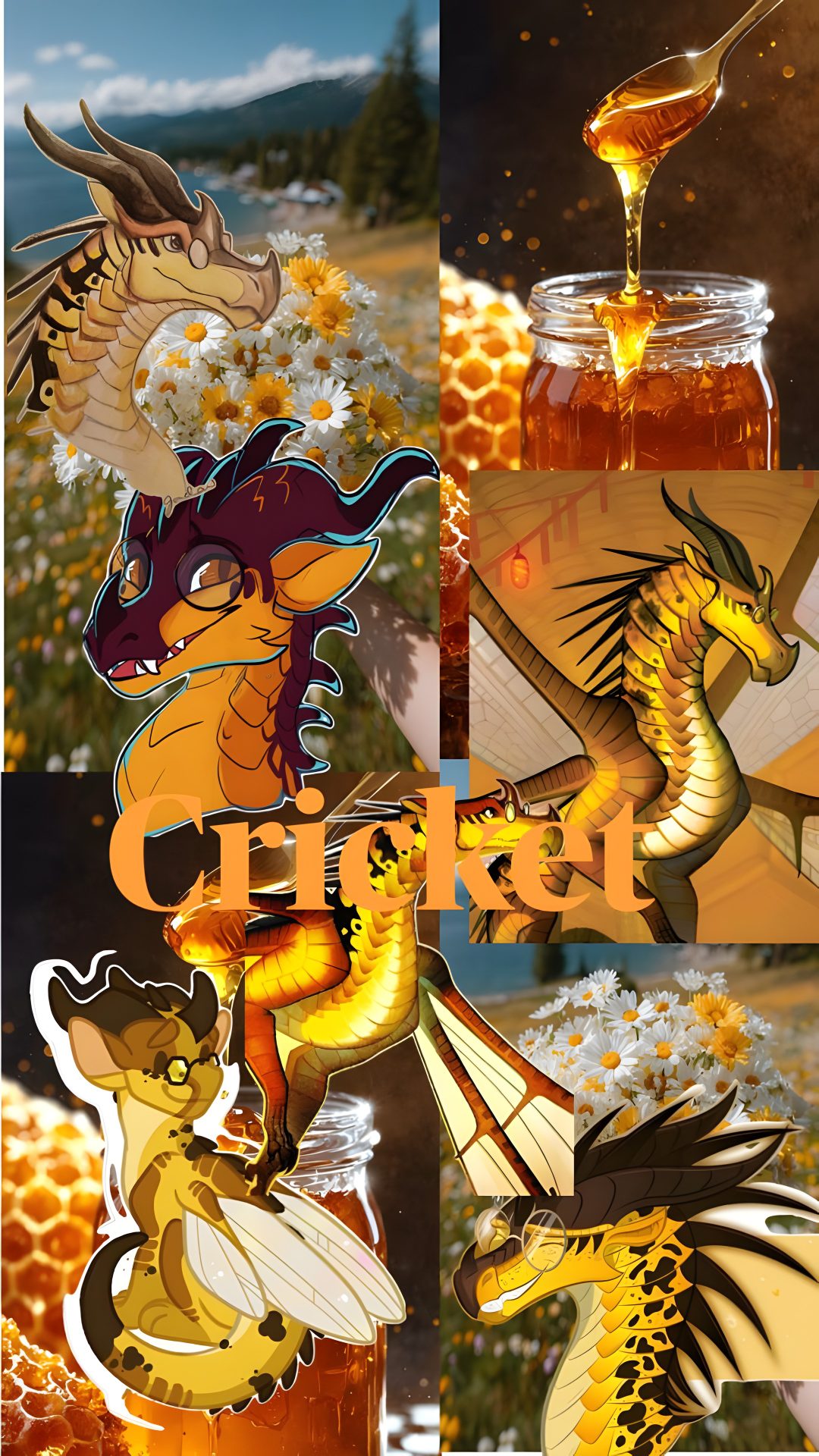 the dragon is sitting next to some honey Wings Of Fire Halloween Wings Of Fire, sienna