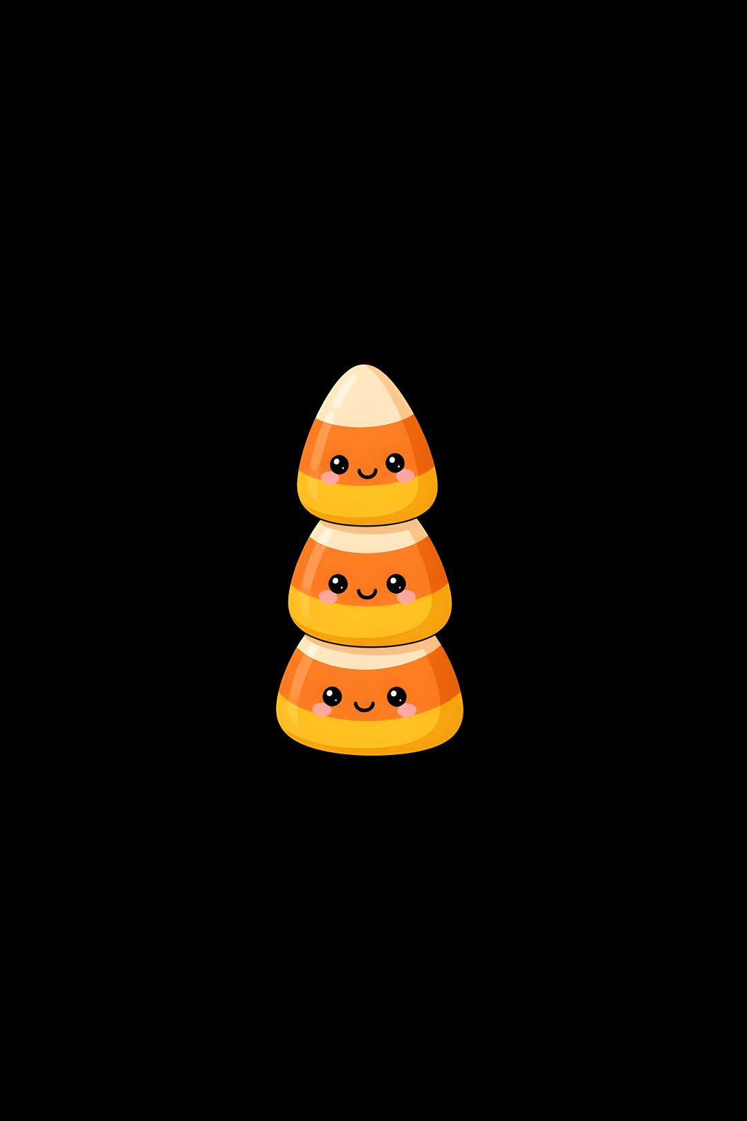 three stacks of donuts sitting on top of each other in the middle of a black background Candy Corn Halloween Fall Doodle Black black