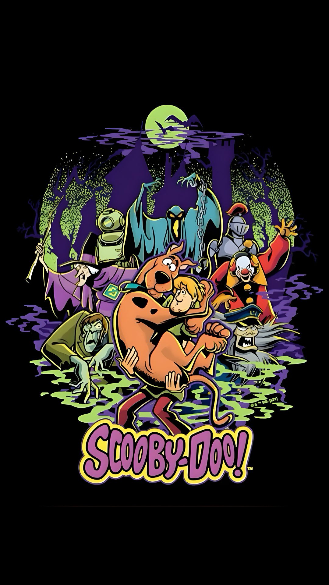 the scooby doo logo on a black background Halloween Scooby Doo black