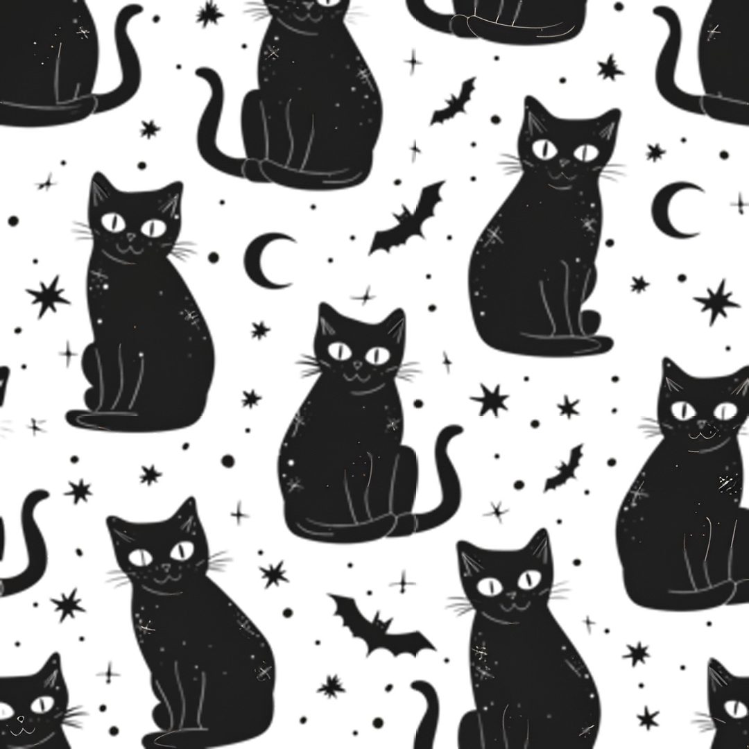 Halloween Black Cat Pillow white