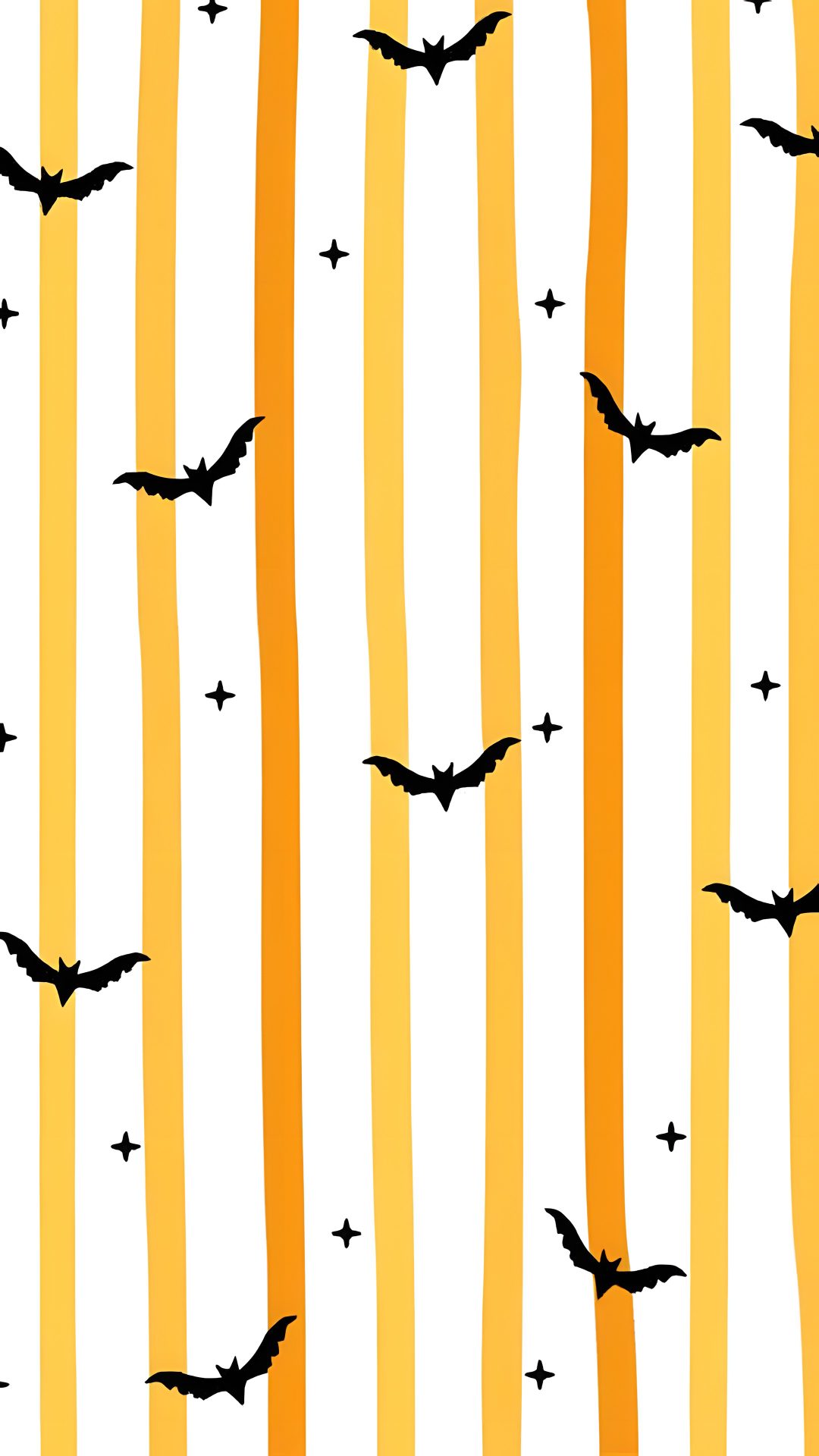 bats and stars are flying in the sky above bamboo stalks on a white background with yellow stripes Vintage Halloween Backgrounds white