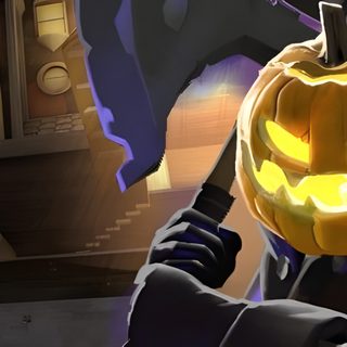an animated halloween scene with a jack - o'- lantern Tf2 Halloween Tf2 Zombies, Tf2 Witch, Tf2 Halloween, Merasmus Tf2, Team Fortress 2 Hats, dark slate gray