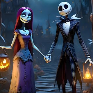 a couple dressed up as jack and sally from the nightmare before halloween This Is Halloween Nightmare Before Christmas Jack Skellington And Sally Photos, Jack Skellington And Sally, The Nightmare Before Christmas Jack And Sally, dark slate gray