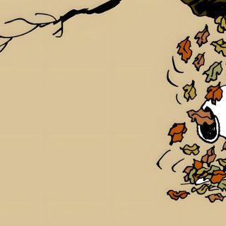a cartoon dog is playing with leaves from a tree that has fallen to the ground Snoopy Halloween Macbook Snoopy Fall Desktop, Snoopy Fall Laptop, Snoopy Fall Macbook, tan