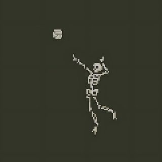 an old - school computer game with a man catching a frisbee in the dark Volleyball Halloween Volleyball Homescreen, Volleyball Cool, Volleyball Setter, dark slate gray