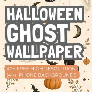halloween ghost wallpaper with black cats and pumpkins Free Halloween Iphone antique white