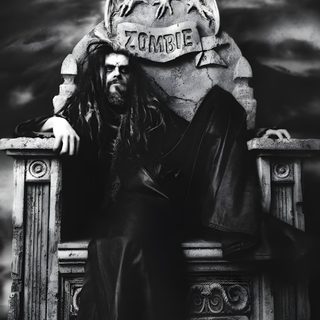 a black and white photo of a man with long hair sitting on a bench in front of a statue Halloween Rob Zombie Rob Zombie Aesthetic Pfp, Rob Zombie Aesthetic, Rob Zombie Photoshoot, dark slate gray