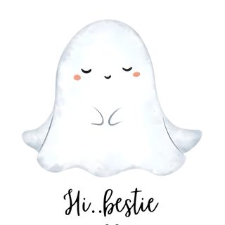 a white ghost with its eyes closed and the words's bestie written on it Cute Halloween Boo Bestie Preppy Fall, Ghost, white