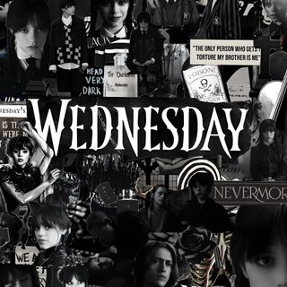 a collage of photos with the words wednesday written in black and white on it Wednesday Addams Halloween Wednesday Inspired, Wednesday Black, Wednesday Halloween Background,