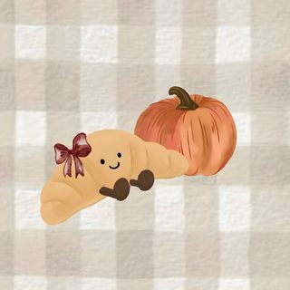 an image of a pumpkin and a banana on a checkered tablecloth with a bow Jellycat Halloween Cute Fall Ipad, Cute Fall Backgrounds Bow, Bow Fall Background, light gray