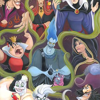 an image of disney's evil queen and her gang Halloween Disney Villains Disney Fine Art, Disney Halloween, Disney Villains, Disney Villains Art, dim gray