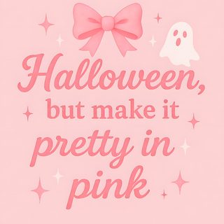 a pink background with the words halloween, but make it pretty in pink Pink Halloween Words Custom Pink Halloween Ipad, Girly Halloween, Cute Pink Halloween, misty rose