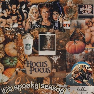 a collage of halloween pictures and pumpkins with the words hocots pocus on them Preppy Halloween Collage Halloween Iphone, Halloween, Autumn Phone, Vintage Halloween Art, sienna
