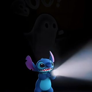 the stitcher from stitchers is standing in front of a black background with a light coming Lock Screen Stitch Halloween Stitch Halloween, Halloween Stitch, 3d Iphone Stitch, Live Stitch, black