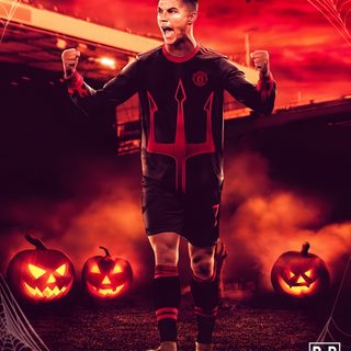 a soccer player is standing in front of pumpkins with his mouth open and one hand up Football Halloween Psg Ronaldo Halloween Costume, Ronaldo Christmas, Ronaldo Fire, Vampire Football, maroon