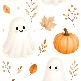 a white background with pumpkins and ghost faces Halloween Pumpkin Cute Autumn, Fall, Original Iphone, Halloween Charms, Halloween Backgrounds, Halloween, snow