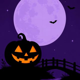 a halloween pumpkin sitting on top of a hill next to a river under a full moon Halloween Purple And Orange Pumpkin Moon, Pumpkin, Purple Pumpkin, Hobbies To Try, midnight blue