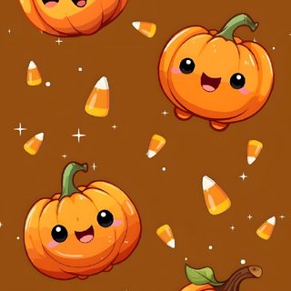 pumpkins and candy on a brown background Halloween Candy Corn Pumpkins Cartoon, Backgrounds Halloween, Cute For Halloween, saddle brown