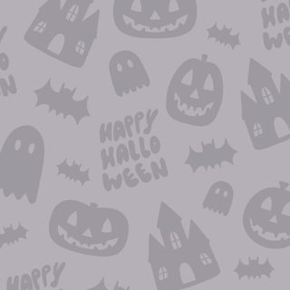 a gray and white background with lots of halloween related items Halloween Loving Llamas - Grey Stripes dark gray