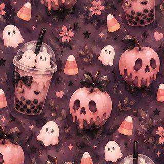 an image of halloween desserts with skulls on them Pastel Goth Halloween Pastel Halloween, Pastel Goth, Poison Apples, Boba Tea, Candy Corn, dark olive green