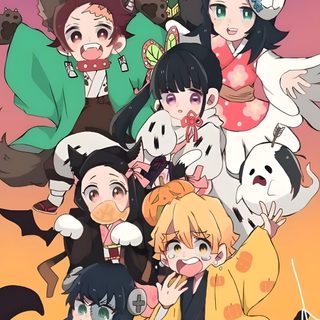 an anime poster with many different characters Demon Slayer Halloween Anime Angel, Manga Plus, Anime, Manga Anime, Hunter Anime, Anime Drawings, rosy brown