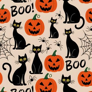 halloween seam with black cats and pumpkins Halloween Black Cat Pillow Halloween Cat Background, Cat Halloween, Cute Halloween Cat Background, wheat